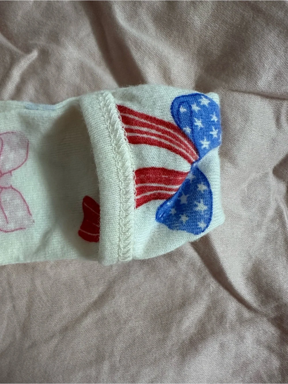 Old Navy White Footed One-Piece with Red, Blue & Pink Bow Print